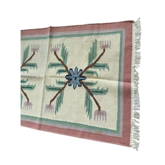 Handmade VTG Wool Rug Native Design Southwestern Hand Woven Art READ - Picture 3 of 10